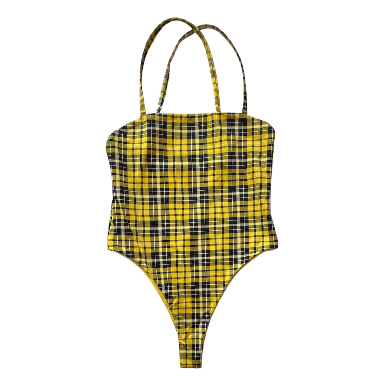 Frankies Bikinis Tarzana One Piece In Yellow Plaid - Xs Beachwear, Luxury